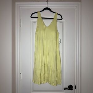 Soma Light Yellow Sleeveless Midi Dress